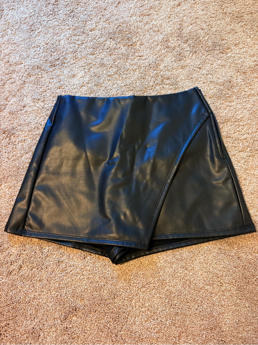 Altar'd State Black Faux Leather Skort